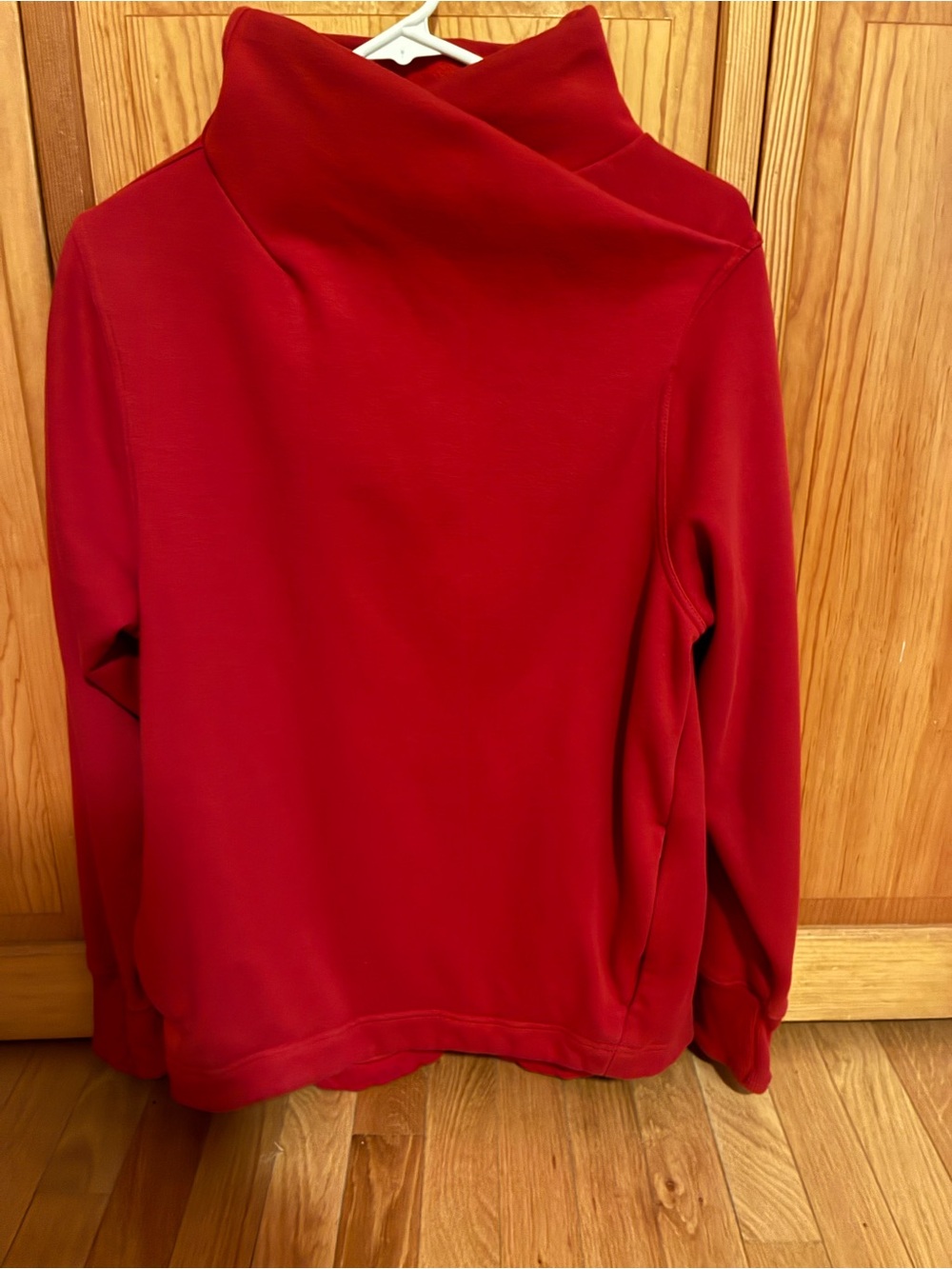 Athleta Red Funnel-Neck Sweatshirt